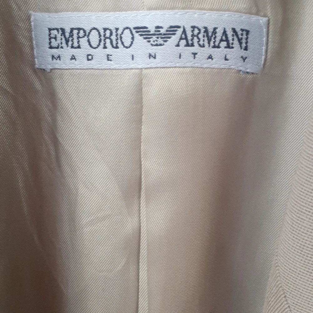 Emporio Armani Italy TUXETO Jacket Wool Dress Coat 44 US 8 M Tan Double Breasted